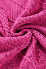 Rose Red Bow Knot Cut Out Round Neck Loose Sweater Sweaters JT's Designer Fashion
