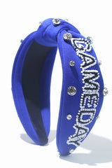 Dark Blue GAME DAY Rugby Football Season Diamond Knotted Headband Headwear JT's Designer Fashion