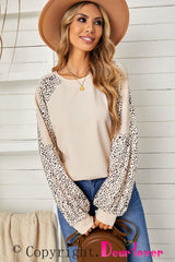Leopard Print Pullover Top Long Sleeve Tops JT's Designer Fashion