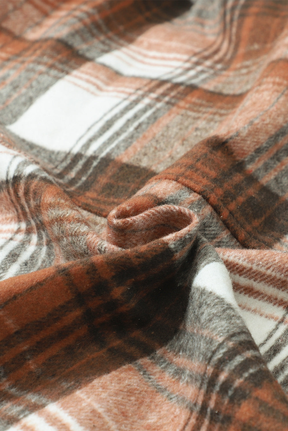 Brown Plaid Flap Pockets Shacket Plaid Shackets JT's Designer Fashion