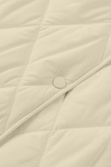 Beige Quilted Snap Button Hooded Coat Coats JT's Designer Fashion