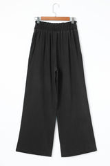 Black High Waist Pocketed Wide Leg Tencel Jeans Jeans JT's Designer Fashion