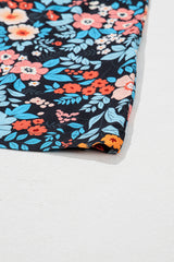Sky Blue Floral Knotted Back Square Neck Maxi Dress Floral Dresses JT's Designer Fashion