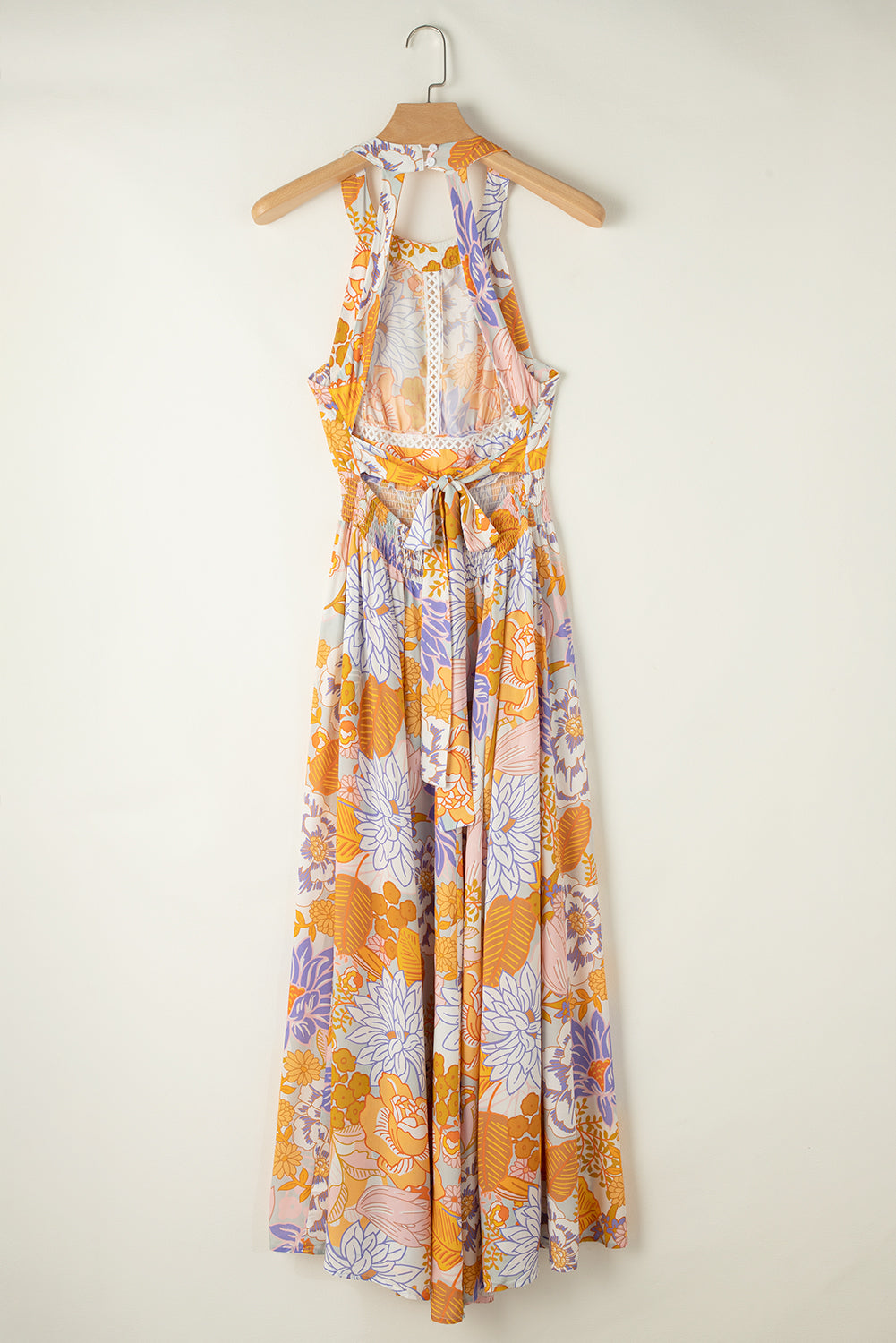Tied Printed Grecian Sleeveless Long Dress Maxi Dresses JT's Designer Fashion