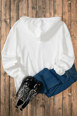 White Fleece Lined Kangaroo Pocket Drawstring Chunky Hoodie Sweatshirts & Hoodies JT's Designer Fashion