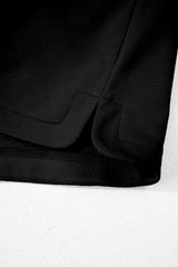 Black French Terry Zipped Collar Sleeveless Drawstring Waist Mini Dress Mini Dresses JT's Designer Fashion