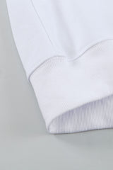 White Plain Crew Neck Pullover Sweatshirt Sweatshirts & Hoodies JT's Designer Fashion