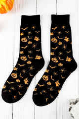 Black Spooky Season Halloween Element Print Socks Socks JT's Designer Fashion
