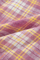 Pink Plaid Print Chest Pocket Long Sleeve Shacket Plaid Shackets JT's Designer Fashion