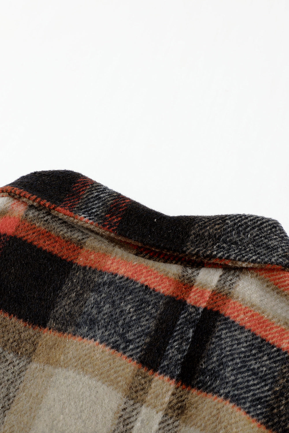 Khaki Geometric Plaid Print Pocketed Shacket Plaid Shackets JT's Designer Fashion