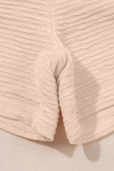 Apricot Textured V Neck T Shirt and Shorts Set Short Sets JT's Designer Fashion