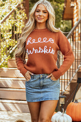 Flamingo Hello Pumpkin Graphic Sweater Sweaters JT's Designer Fashion
