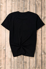 Black Sequin Game Day Graphic Crew Neck Tee Graphic Tees JT's Designer Fashion