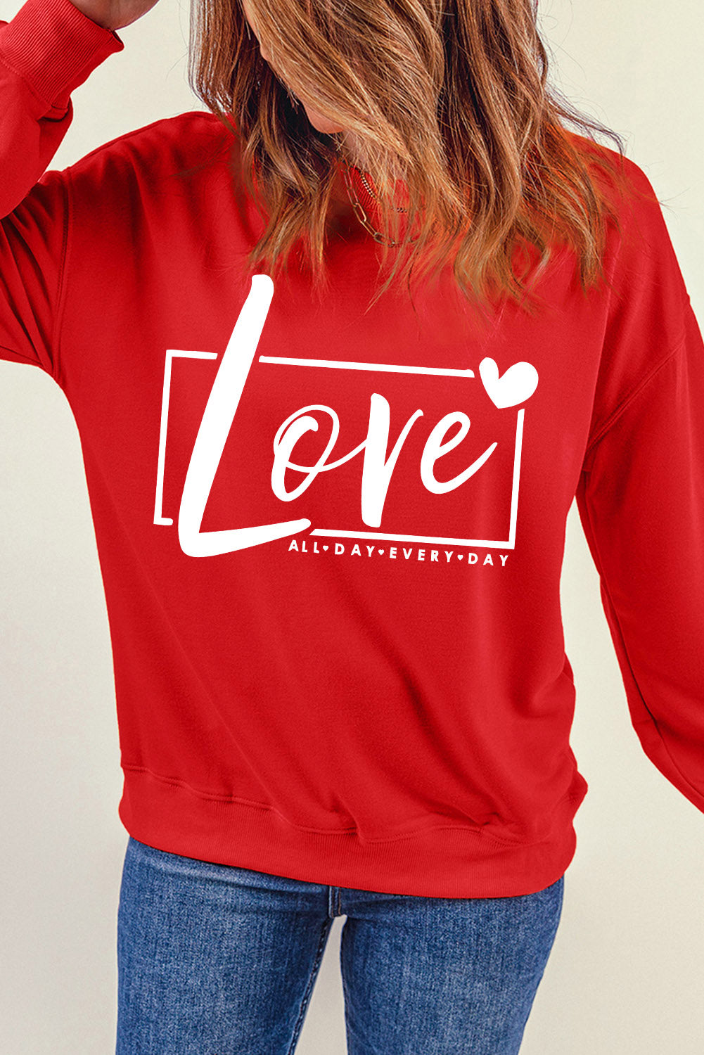 Fiery Red Valentine's Day Love Graphic Sweatshirt Graphic Sweatshirts JT's Designer Fashion