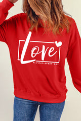 Fiery Red Valentine's Day Love Graphic Sweatshirt Graphic Sweatshirts JT's Designer Fashion
