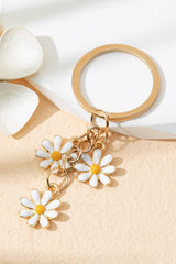 White Cute Daisy Shape Ornament Key Ring Other Accessories JT's Designer Fashion