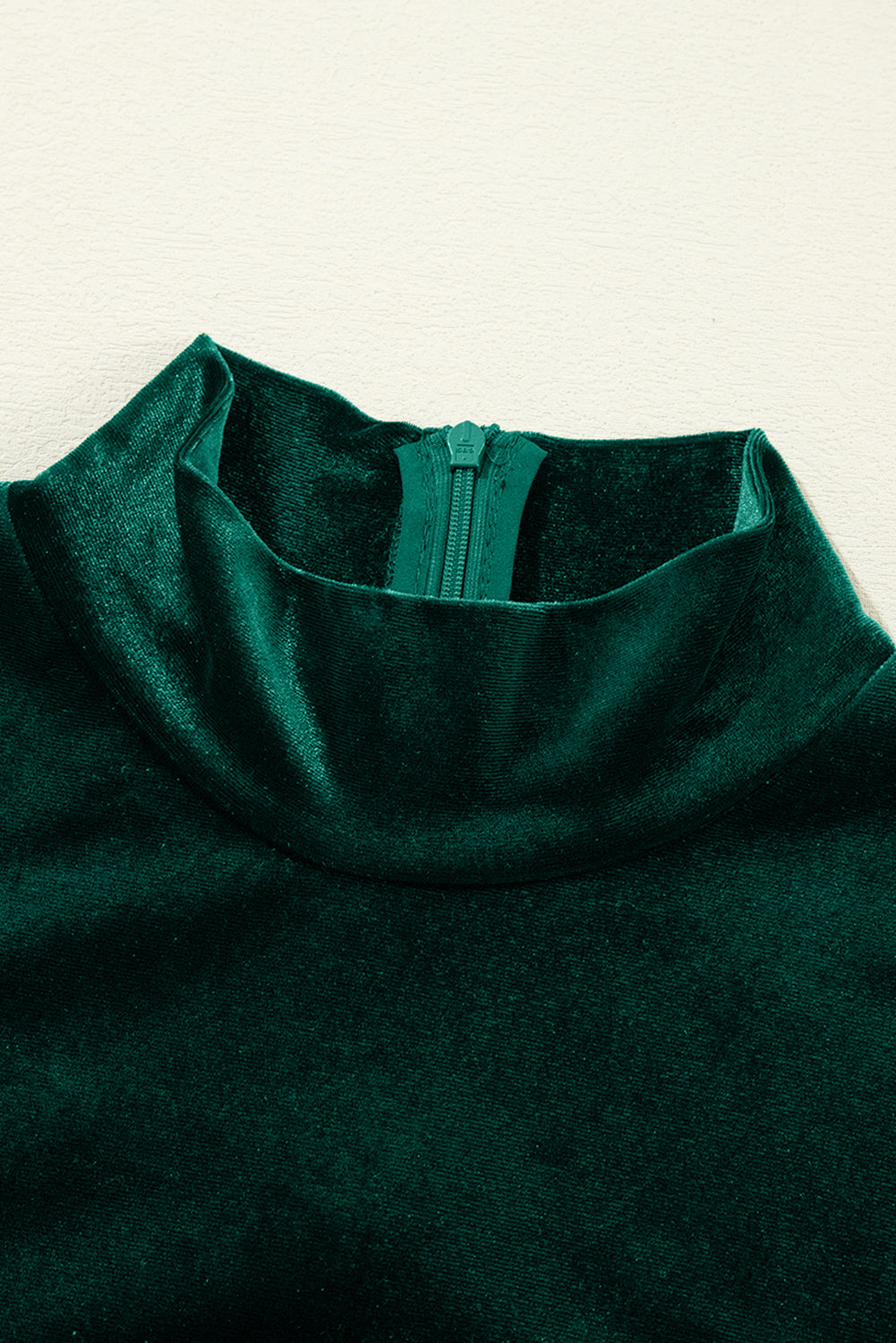 Evergreen Velvet High Neck Tiered Ruffle Mini Dress Mini Dresses JT's Designer Fashion