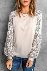 Leopard Print Pullover Top Long Sleeve Tops JT's Designer Fashion