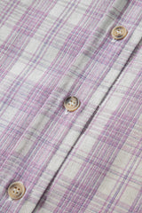 Pink Checkered Print Loose Fit Buttoned Hooded Shacket Plaid Shackets JT's Designer Fashion