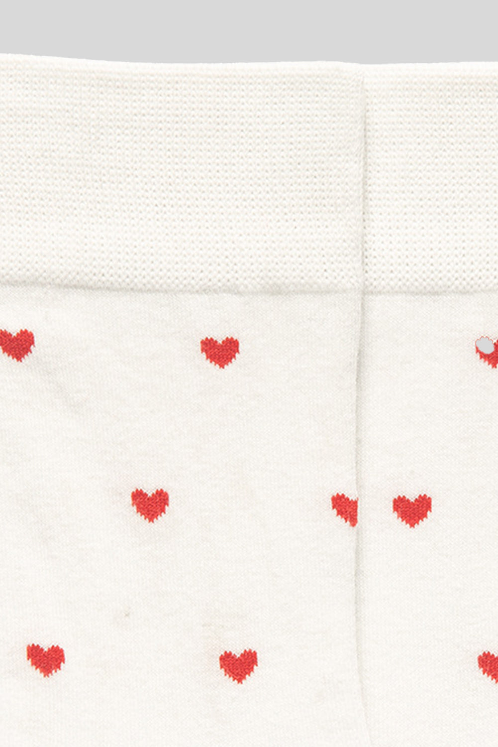 White Valentines Heart Pattern Cotton Socks Socks JT's Designer Fashion