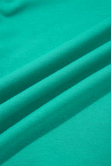 Dark Green Colorblock Trim V Neck Pullover Top and Shorts Set Short Sets JT's Designer Fashion