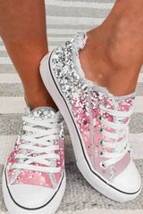 Pink Bleached Spots Canvas Shoes Pink 100%PVC Plastic Women's Shoes JT's Designer Fashion