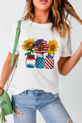 Graphic Round Neck Short Sleeve T-Shirt Graphic Tees JT's Designer Fashion