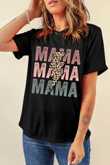 Black MAMA Bolt Graphic Tee Graphic Tees JT's Designer Fashion
