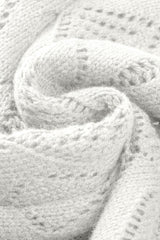 White Hollow-out Openwork Knit Cardigan Cardigans JT's Designer Fashion