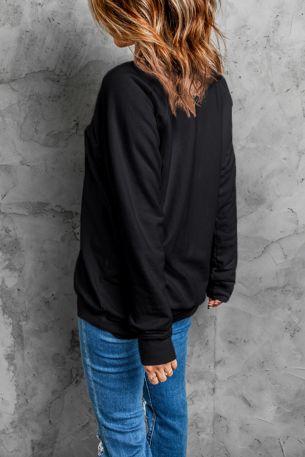 Black Thanksgiving Turkey Graphic Drop Shoulder Sweatshirt Graphic Sweatshirts JT's Designer Fashion