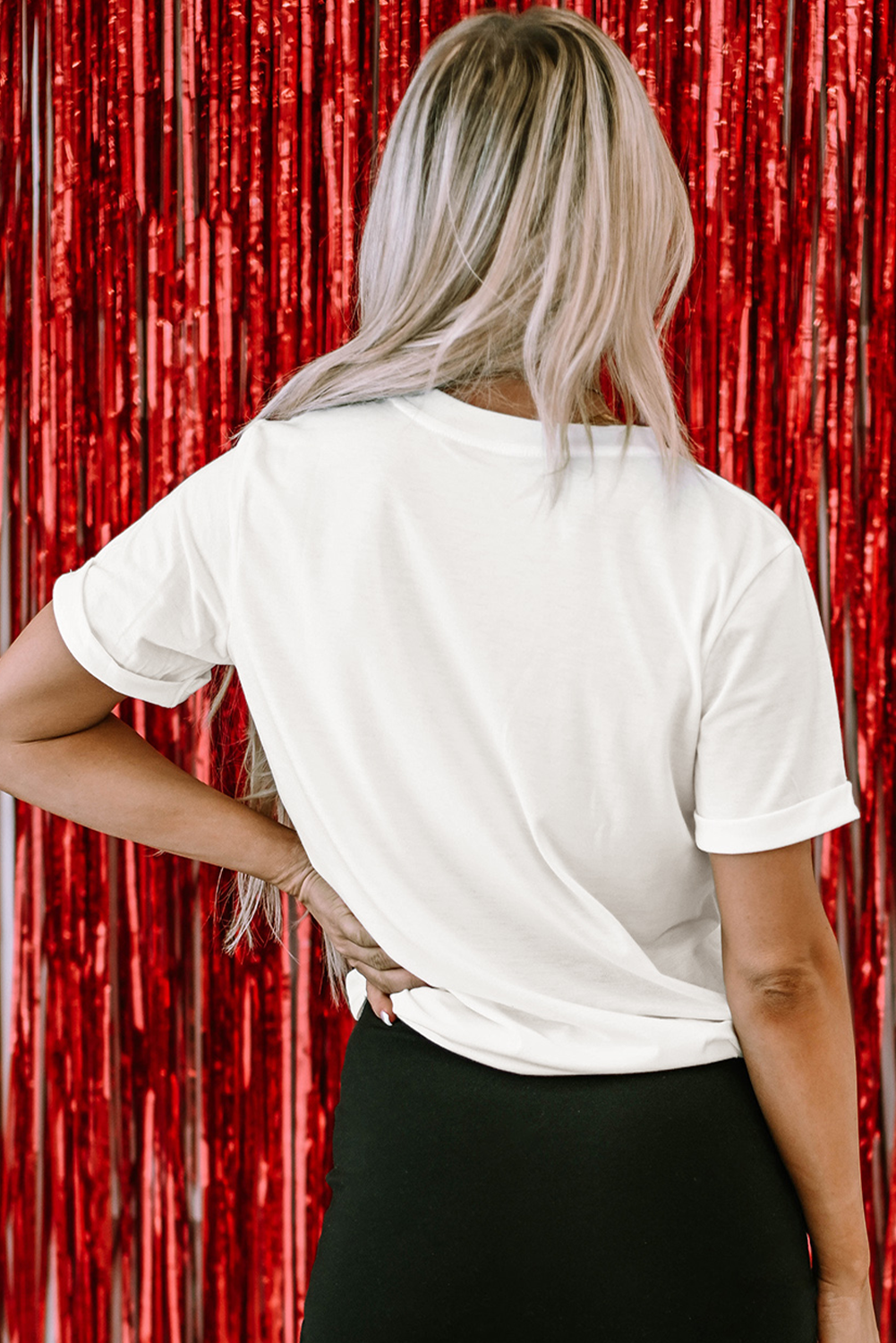 White American Flag Balloon Dog Print Crew Neck T Shirt Graphic Tees JT's Designer Fashion