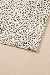 Beige Plus Size Leopard Print Frill Trim Short Sleeve Flared Dress Plus Size Midi Dresses JT's Designer Fashion
