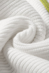 White Colorful Edge Quarter Zip Drop Shoulder Sweater Sweaters & Cardigans JT's Designer Fashion