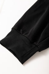 Black Zipper Flutter Sleeve Drawstring High Waist Jumpsuit Jumpsuits & Rompers JT's Designer Fashion