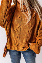 Cuddle Weather Cable Knit Handmade Turtleneck Sweater Sweaters & Cardigans JT's Designer Fashion