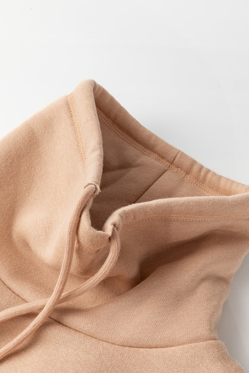 Light French Beige Drawstring Turtleneck Dolman Sleeve Sweatshirt Sweatshirts & Hoodies JT's Designer Fashion