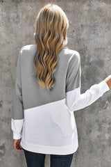 Patchwork Dropped Shoulder Sweatshirt Sweatshirts & Hoodies JT's Designer Fashion