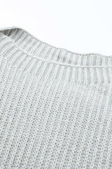 Gray Buttoned Drop Shoulder Oversized Sweater Sweaters & Cardigans JT's Designer Fashion