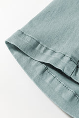 Smoke Green Mineral Wash Drawstring High Waist Wide Leg Jeans Jeans JT's Designer Fashion