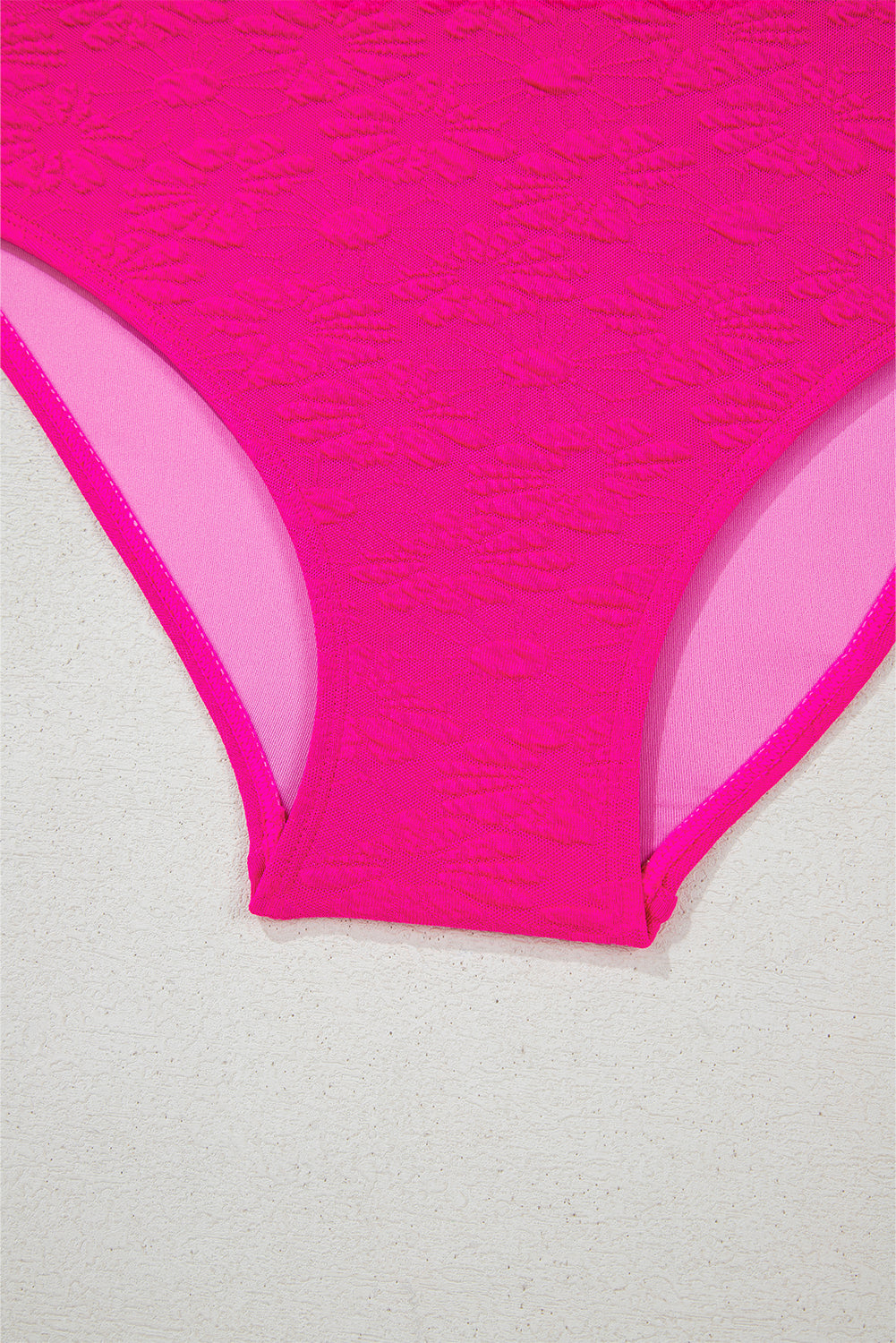 Rose Red Gold Shell Decor Wire-free Knotted 2pcs Bikini Swimsuit High Waisted Swimsuit JT's Designer Fashion