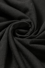 Black Notched Neck Pleated Puff Sleeve Shift T-shirt Dress T Shirt Dresses JT's Designer Fashion
