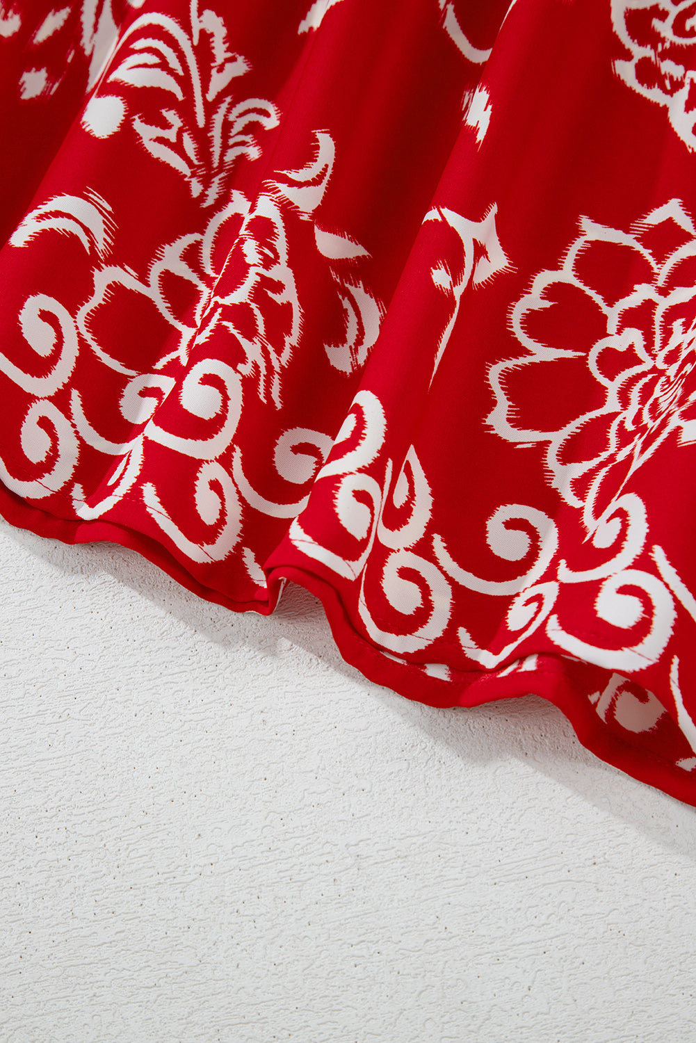 Red Floral Printed Spaghetti Strap Empire Waist Maxi Dress Floral Dresses JT's Designer Fashion