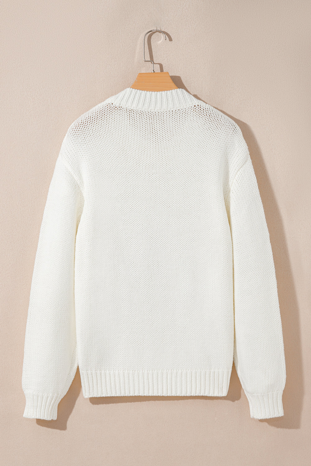 White Embroidered Bow Boots Graphic Drop Shoulder Sweater Sweaters JT's Designer Fashion