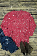 Fiery Red Tie-dyed Crew Neck Pullover Sweatshirt Sweatshirts & Hoodies JT's Designer Fashion