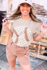 Jet Stream Checkered Baseball Graphic Tee Graphic Tees JT's Designer Fashion