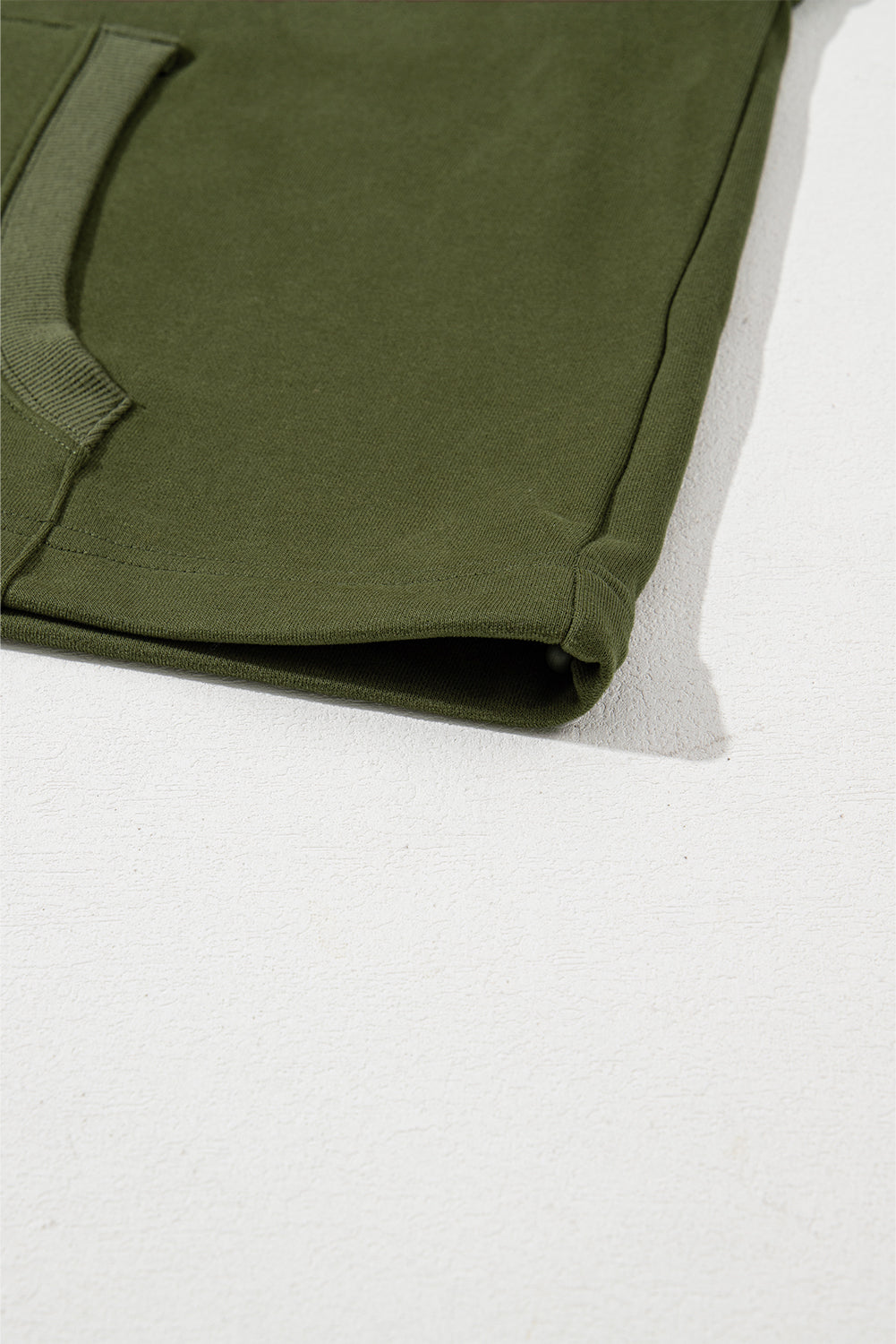 Moss Green Solid Kangaroo Pocket Half Zipper Oversized Hoodie Sweatshirts & Hoodies JT's Designer Fashion