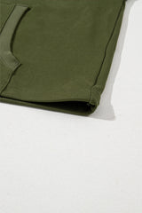 Moss Green Solid Kangaroo Pocket Half Zipper Oversized Hoodie Sweatshirts & Hoodies JT's Designer Fashion