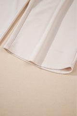 Apricot Textured Ruffled Sleeve Zipped Top and Wide Leg Pants Set Pant Sets JT's Designer Fashion