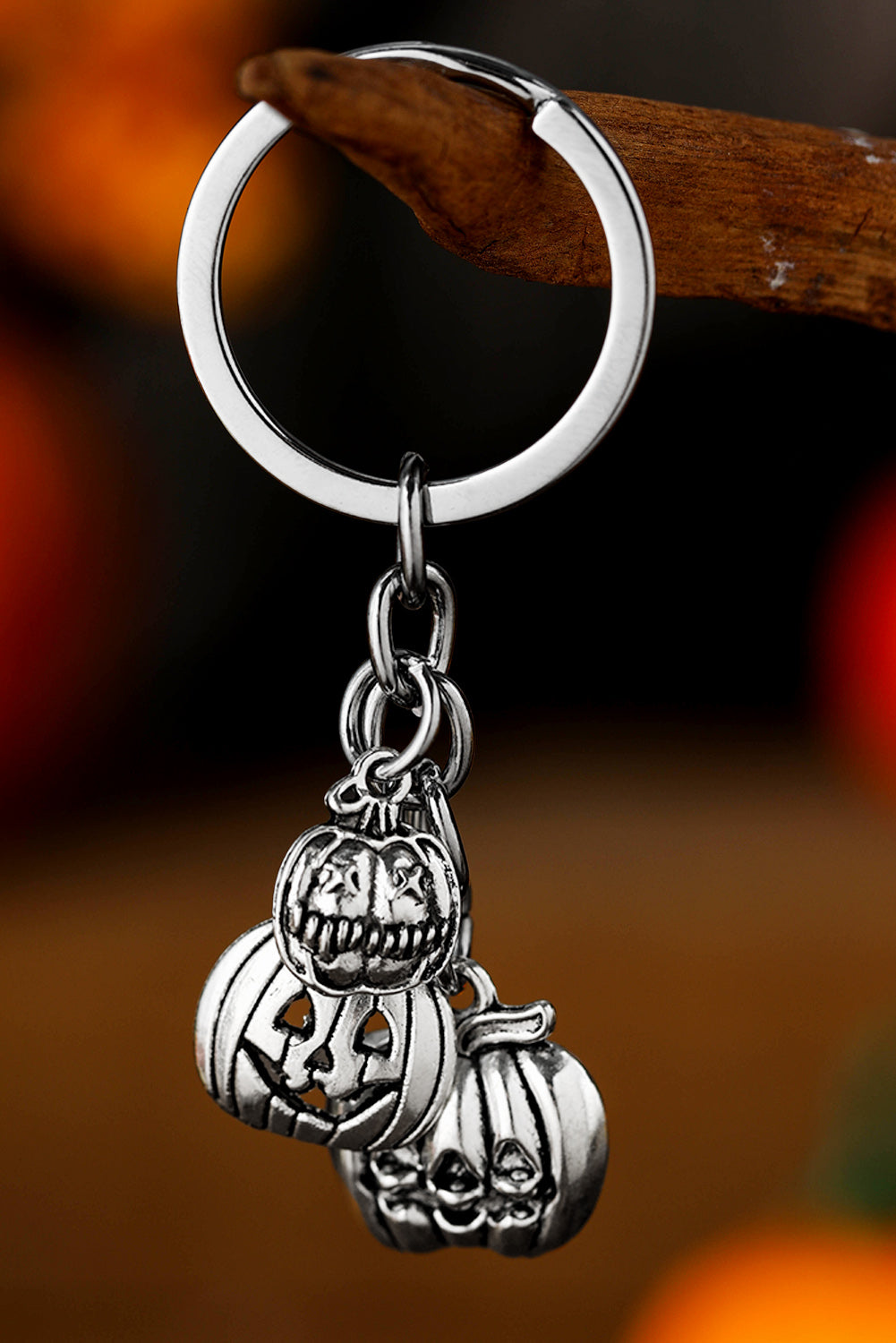 Silvery Halloween Pumpkin Face Alloy Keychain Other Accessories JT's Designer Fashion
