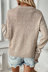 Khaki Star Pattern Drop Shoulder Sweater Sweaters JT's Designer Fashion